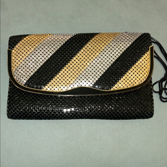 Elegant Black and Gold Clutch Bag - Picture 1 of 5
